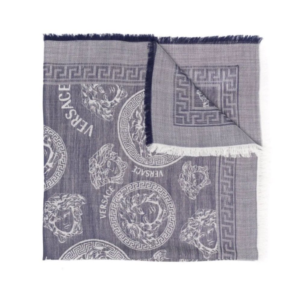 New Versace Medusa-motif scarf Lana wool and silk